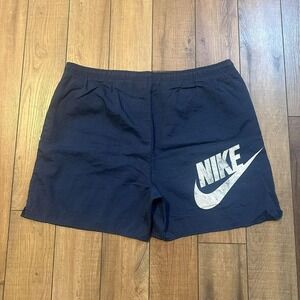 Vintage Nike‎ Swim Trunks Shorts Men's Large Spell Out Navy Blue